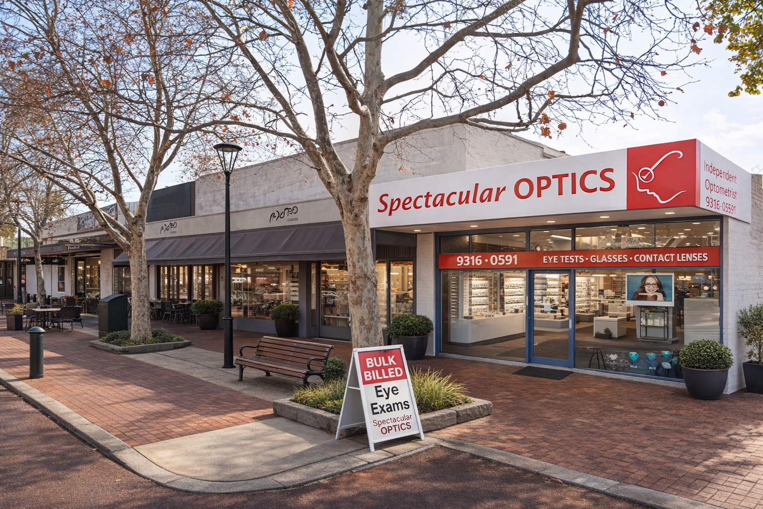 Spectacular Optics optometry practice storefront in Applecross, WA